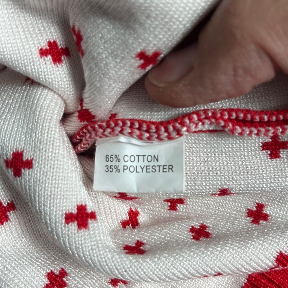 Abollria Red Turtleneck Fair Isle Holiday Reindeer Sweater Knit Size L - Picture 9 of 10